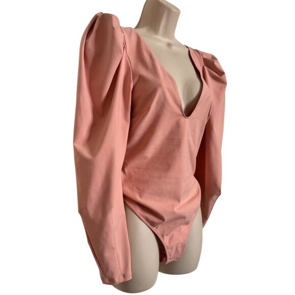 Free People Va Va Voop Size Small Intimately Bodysuit NWT Puff Sleeve Heart Haze - Picture 10 of 16